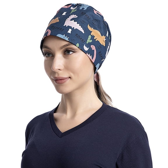 Single Use Bouffant Cap with Fun Prints, Non-Woven Hair Net for Nursing, Catering, or Home Use, Printed Design, Lightweight and Comfortable for All-Day Wear. G 1PC