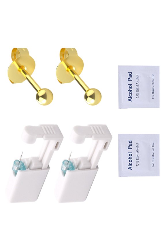 Single Uses Sterile Ear Piercer Tool with Built In Alignment Systems Symmetrical Ear Piercing Device for Safe Piercing