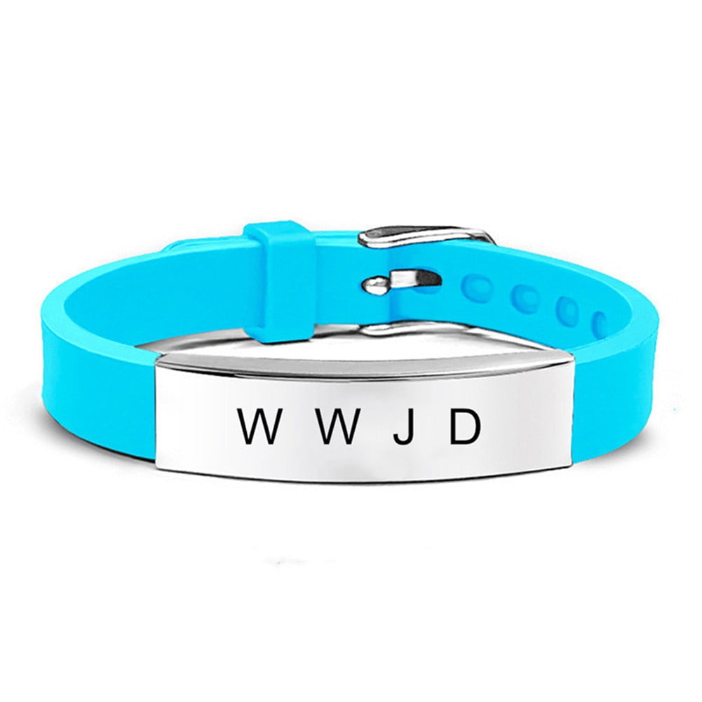 Single WWJD Bracelet Adjustable What Would Jesus Do Silicone Strap