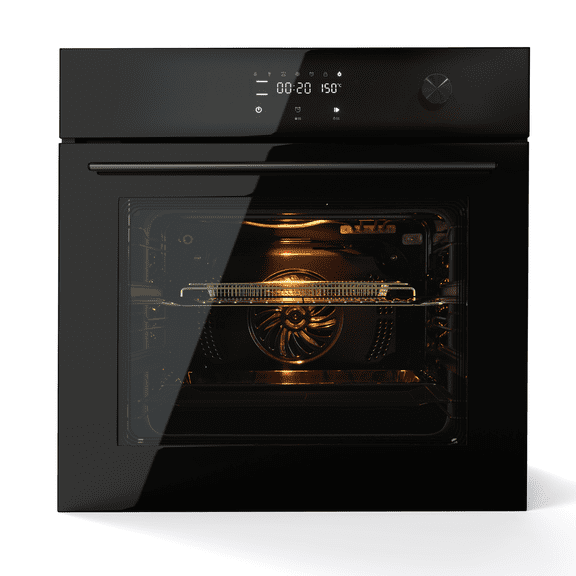 Single Wall Oven 24 Inch Electric, 2.5 Cu Ft Built-In Oven, 8 Cooking Modes 3000W, Touch Control Timer, Triple Glass Door for Kitchen