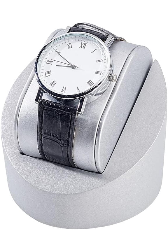 Single Watch Display Stand Solid Wood Watch Showcase Watch Gift Box Bracelet Wrist Watch Showcase with Pillow Jewelry Watch Case for Men Watch Organizer Showcase (Silver) for making