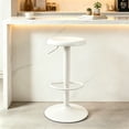 thumbnail image 1 of Single White Bar Stool, Adjustable 360° Swivel Counter Height Bar Stool, Industrial Backless Metal Bar Chair for Kitchen Island with Footrest, 1 of 8