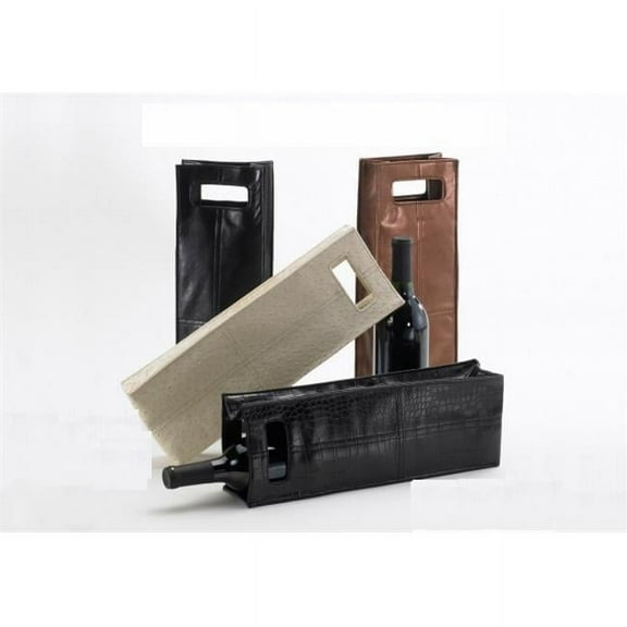 Single Wine Carrier - Black Mock Croc Pack of 2