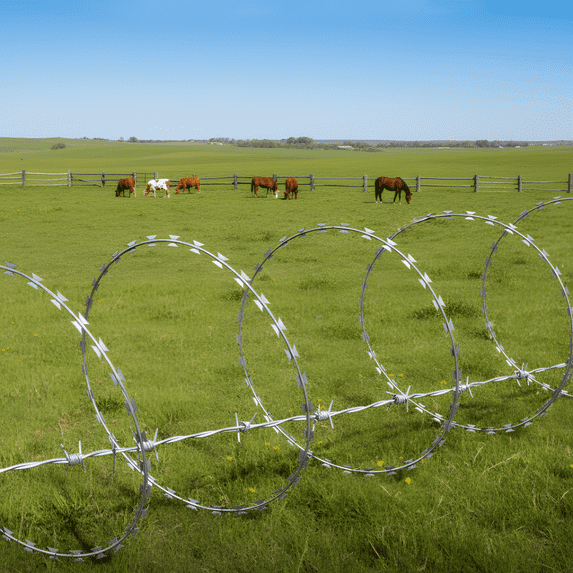 Single Wire Barbed Wire Fence 325 Foot 1 Roll Galvanized Steel Barbed Wire for Garden Security Protection