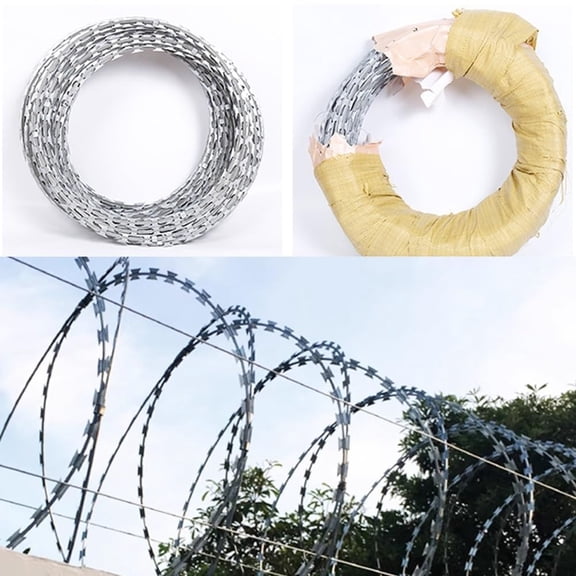 Single Wire Galvanized Barbed Wire Fence, 325FT Heavy-Duty Barbed Wire Roll for Garden, Farm, Boundary & Property Security Protection