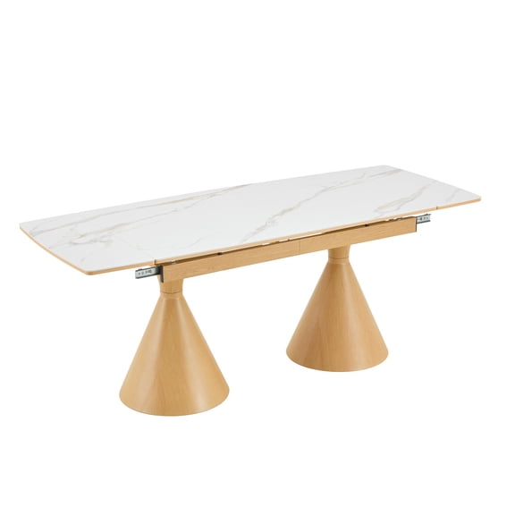 Single Wood Grain Conical Flared Table Leg, Model ET-519-20080-WHW-LEG Metal Furniture Base Leg, Modern Light Luxury Decorative Table Foot for Dining Table, Coffee Table, Desk & Cafe Custom Table DIY