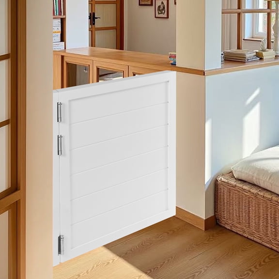 Single Wooden Swing Door, 180 DoubleAction 31.5" x 35.4" White, with Frame & 3 Hinges for Kitchen, Pantry, Cafe SelfClosing
