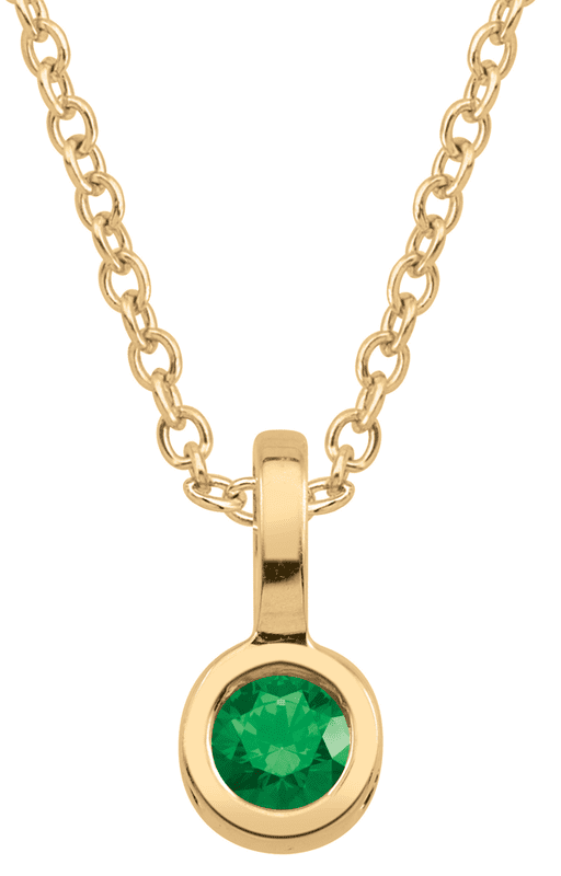 Single Back-Set Birthstone Necklace in Bezel Setting by Jewelster