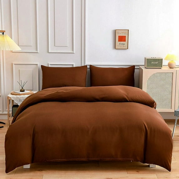 Single bed double bed household bedding set 1.5m four pieces: duvet cover 59x78.74in, bed sheet 78.74x90.55in, pillowcase 18.9x29.1in. 2 pieces. Approx. 1.3kg. dark curry color