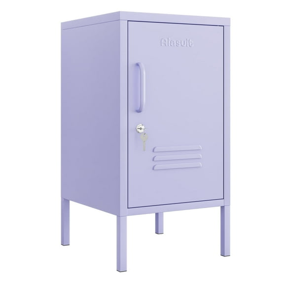 Single door End Table 2 Tier Narrow Side Table with Metal Frame Multifunctional Home Table Easy to Assemble Adjustable partitions Single Door Coffee Table Purple Size: 28”H x 13.8”W x 15”D