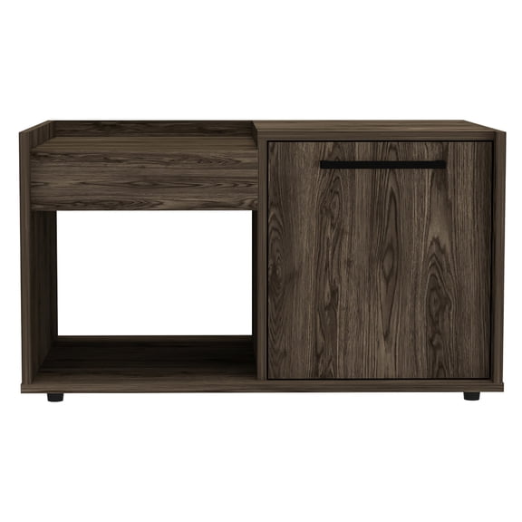 Single door and two open shelves - Provide storage and display options for various items