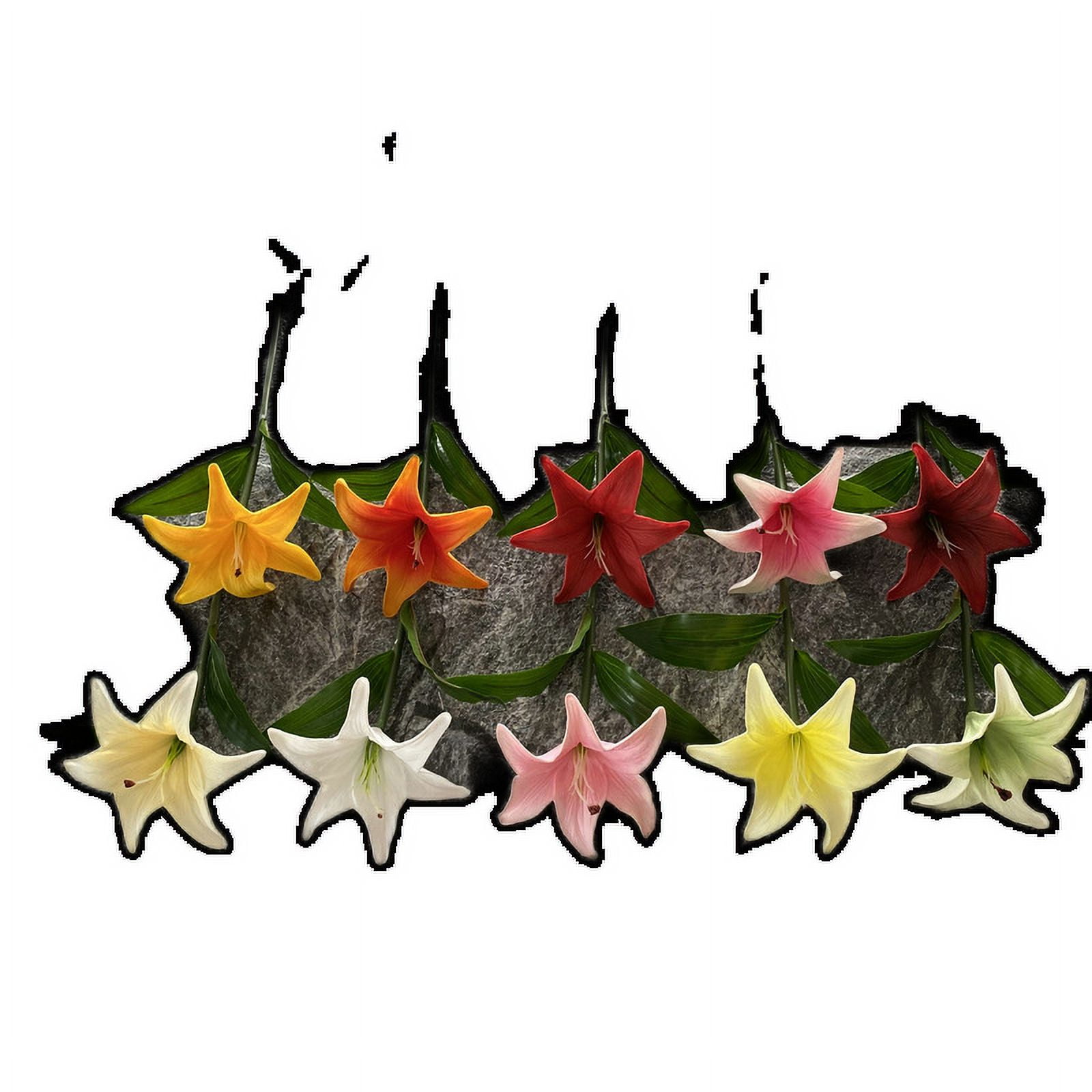 Single double leaf lily feel lily emiraded flower wedding decoration