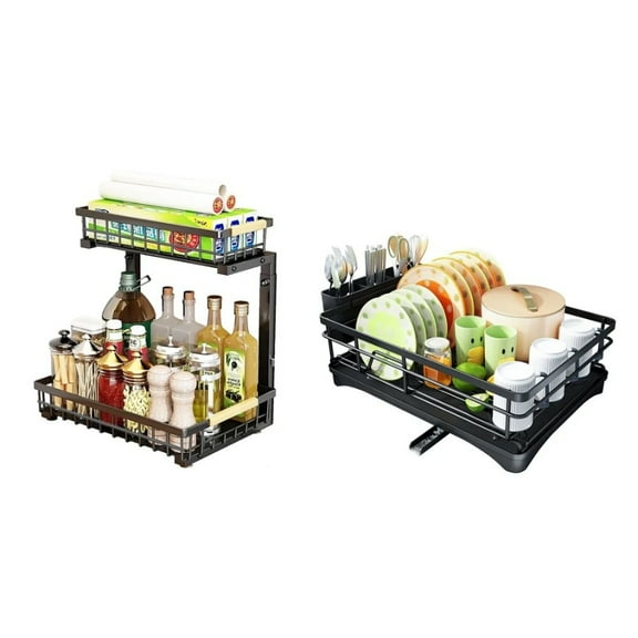 Single-layer dish rack and sink set - a space-saving kitchen storage solution for cutlery and sink areas