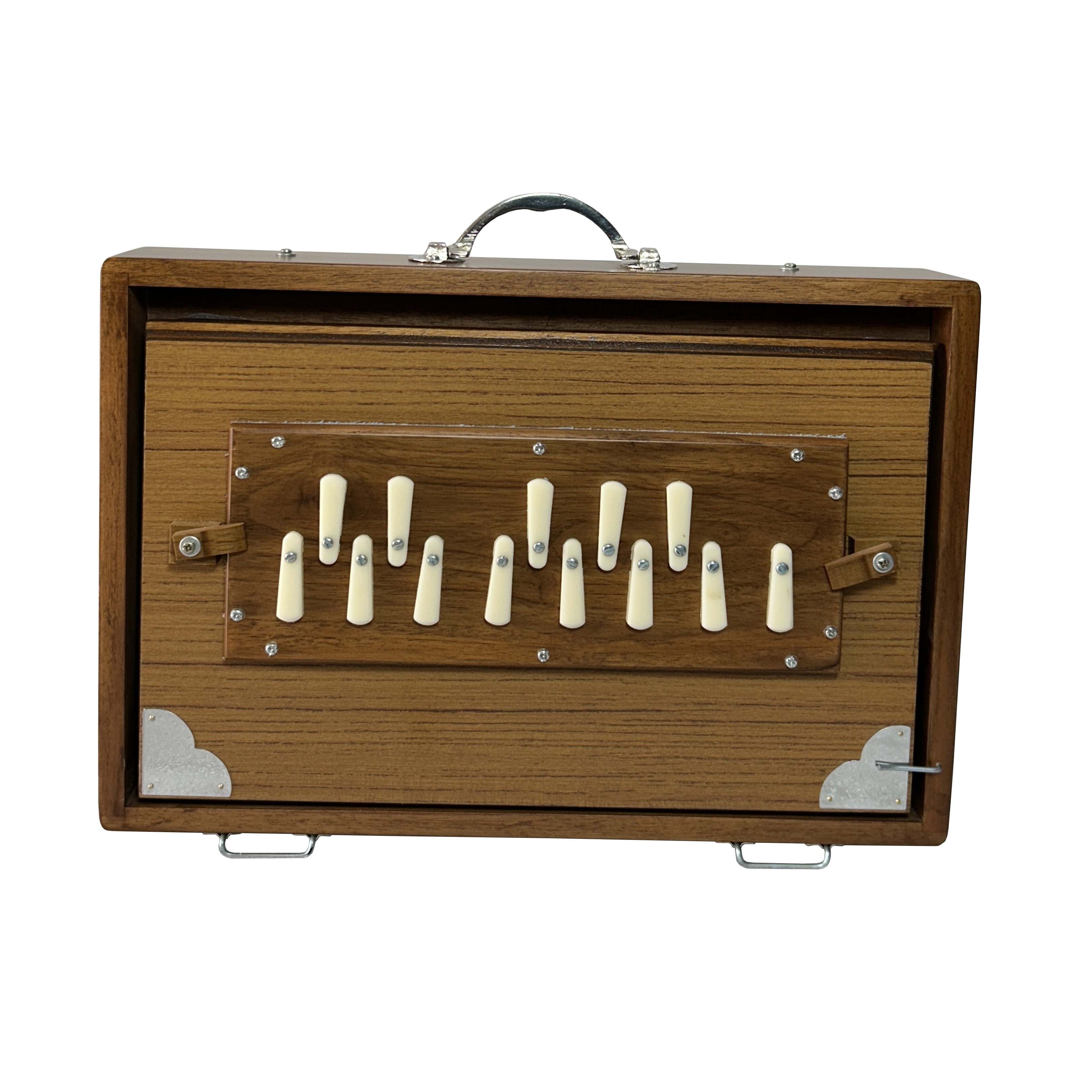 Single octave Shruti Box _ 13-Note Shruti Box _ 9x12x2.5 inch _ Multifold Bellows _ Palitana Reeds _ One Octave _ 440Hz or Custom Tuning _ Premium Teak Wood