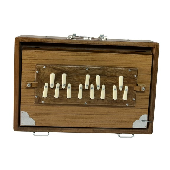 Single octave Shrutibox_13-Note Shruti Box (G to g) 10x15x2.5 inch Multifold Bellows One Octave 440Hz or Custom Tuning Premium Teak Wood