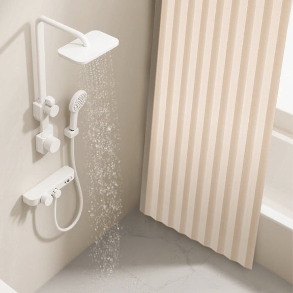 Single-panel Horizontal Slat Door Curtain, Magnetic-fold Blackout Fabric Door Curtain, Beige Interior Room Divider Curtain Suitable for Doorways, Closets, Bedrooms, Bathrooms, and Living Rooms