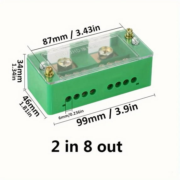 Single-phase junction box 2 into 4/6/8/12/660V Outlet terminal box Household distribution box Wiring box Wiring terminals