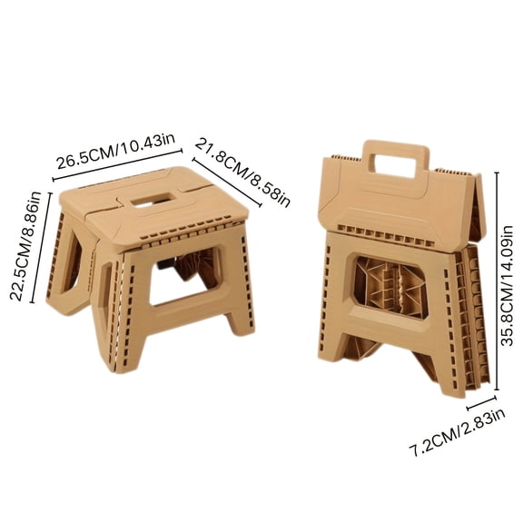 Single portable folding plastic stool with handle. Sturdy PP material, holds up to 330lbs, great for indoor use, picnics and fishing.