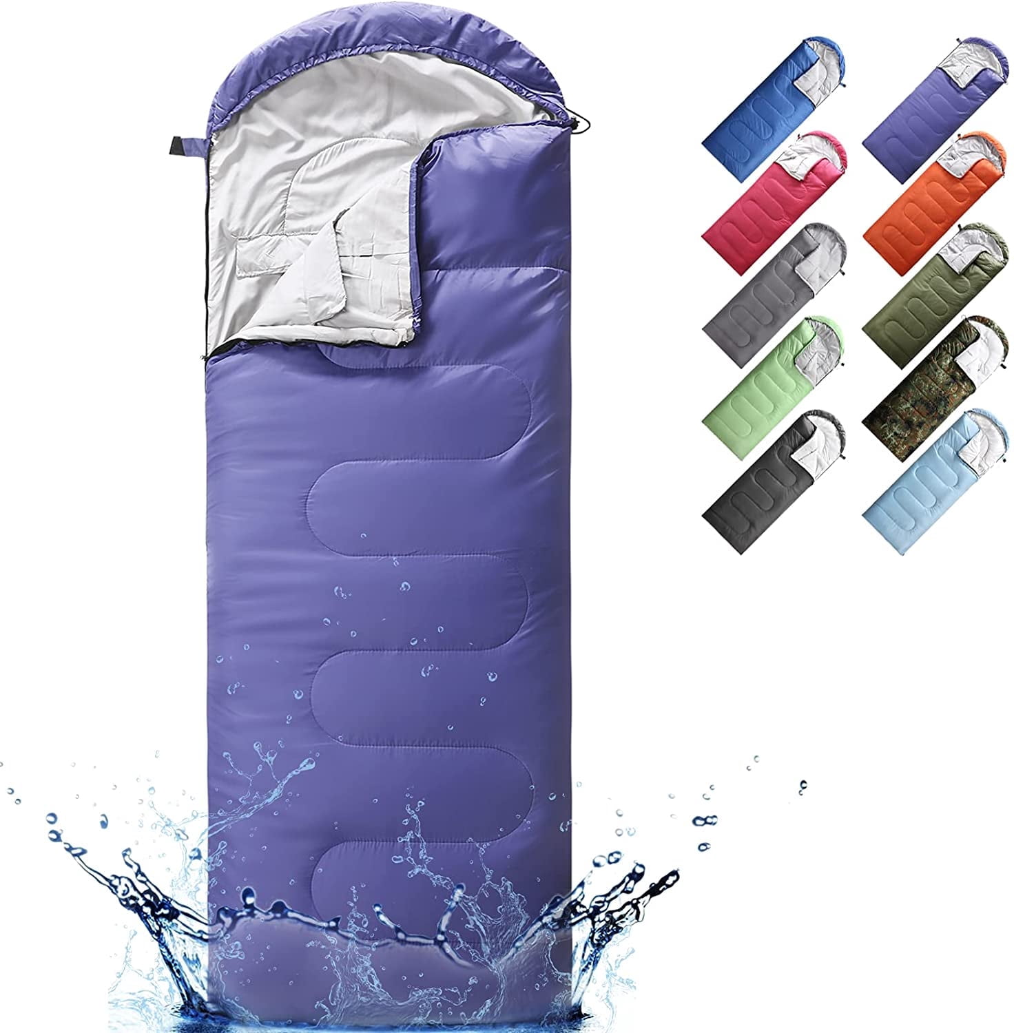 FAIRYLAND Single,purple,sleeping bag,adult sleeping bag,camping,hiking,waterproof,outdoor travel,for 32℉.