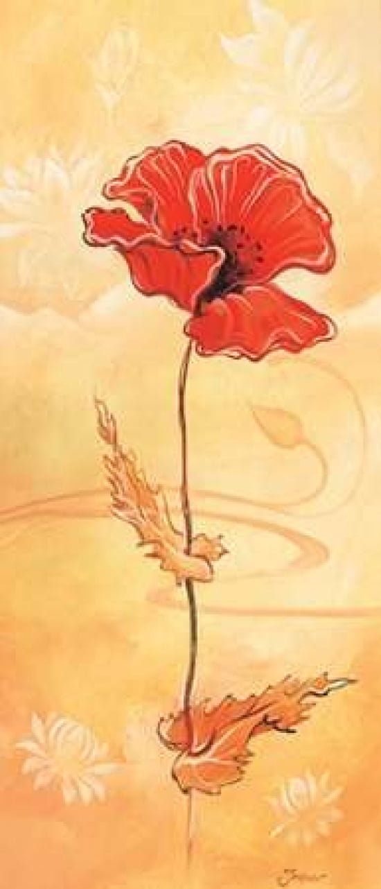 Single red I Canvas Art - Jasper (10 x 20)