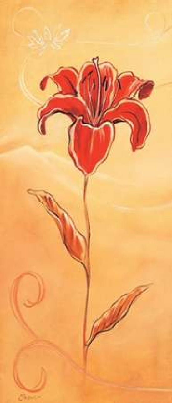 Single red IV Canvas Art - Jasper (10 x 20)