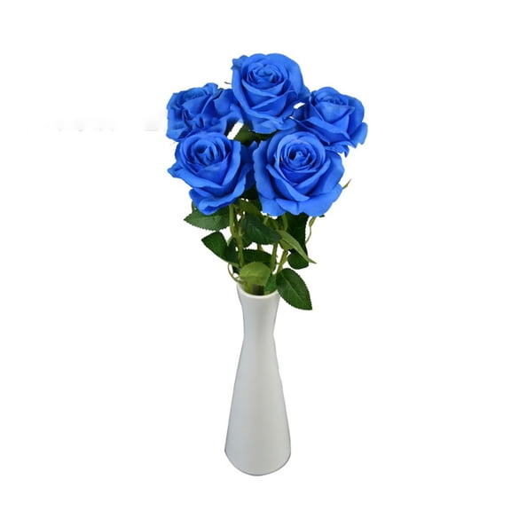 Single rose Artificial flower Home Living room Wedding Party Flower arrangement Blue Smile Home