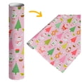 thumbnail image 1 of Single-sided Christmas Wrapping Paper Bundle Candy Cane Stripe, Snowmen and Santa Patterns, 1 of 3