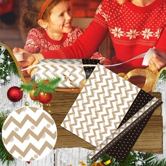 Single-sided Christmas Wrapping Paper Kraft Paper Vintage Paper Wrapping Paper Classic Santa Claus/ Christmas Gift Wrapping Paper