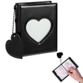 thumbnail image 1 of Single-story Card File Organizer, Photo Card Binder, Photocard Binder, Mini Photo Album Heart Hollowed Cover, Small Photocards Holder with Pendant Black 3.35x4.33 In (1Pcs), 1 of 6