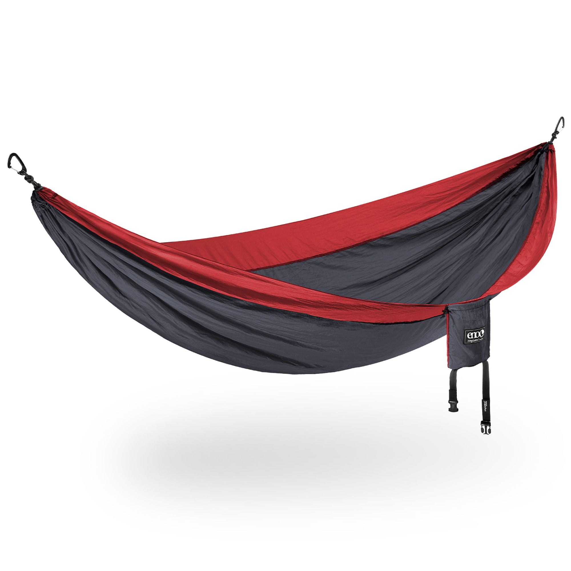 Red and Navy Nylon Single Person Lightweight Hammock