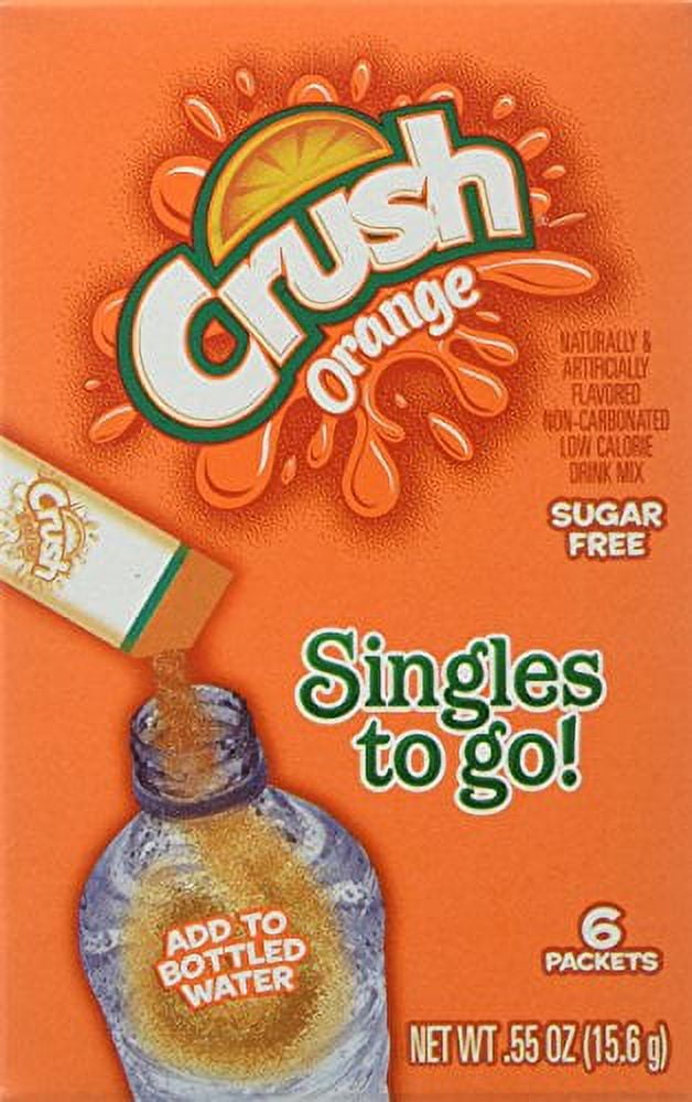 Singles To Go Powder Packets, Water Drink Mix, Orange, Non-Carbonated, Sugar Free Sticks (12 Boxes with 6 Packets Each - 72 Total Servings) - ORIGINAL FLAVOR