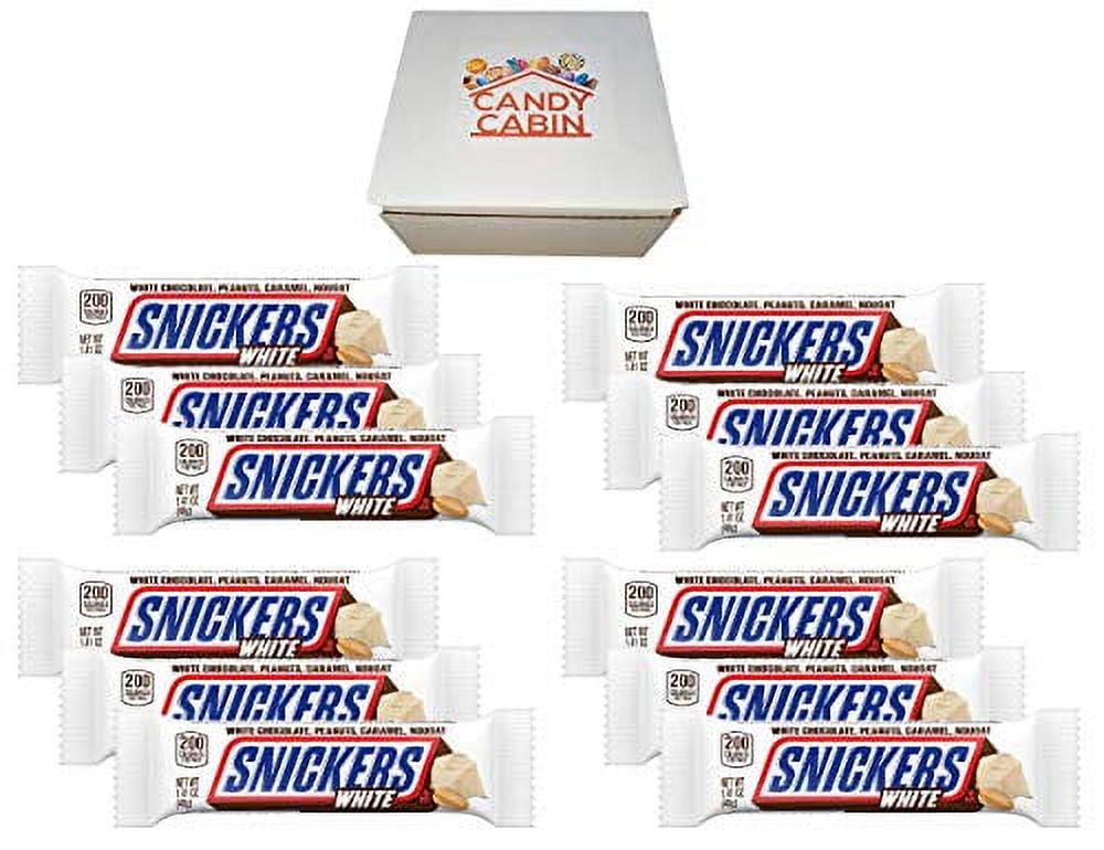 Singles Size Chocolate Candy Bars, Box By (White, 12 Pack)