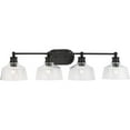 thumbnail image 1 of Singleton Collection Four-Light 36" Matte Black Farmhouse Vanity Light with Clear Glass Shades, 1 of 8