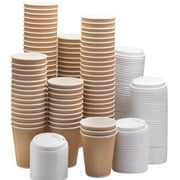 Singleware 12 Oz Paper Cups with Lids Triple-Wall Insulated Coffee Cups, 100-Pack