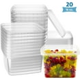 thumbnail image 1 of Singleware 16 Oz Plastic Containers with Lids Clear Square Deli Containers, 20-Pack, 1 of 6