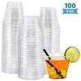 thumbnail image 1 of NYHI 100 Pack 9 oz Clear Plastic Cups Disposable Cocktail Bulk Wine Cups for Drinks Punch Champagne Dessert Essential Party Supplies 9oz, 1 of 7