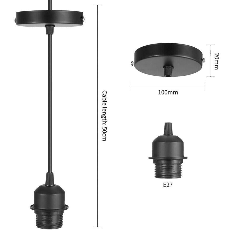 Singli E27 Ceiling Rose Light Fitting Vintage Industrial Pendant Lamp