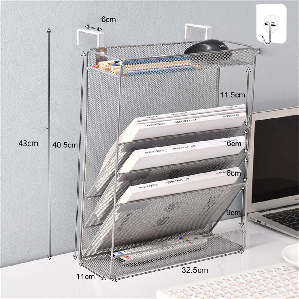 Singli Hanging Metal File Rack Storage Rack, Five Layer Newspaper And