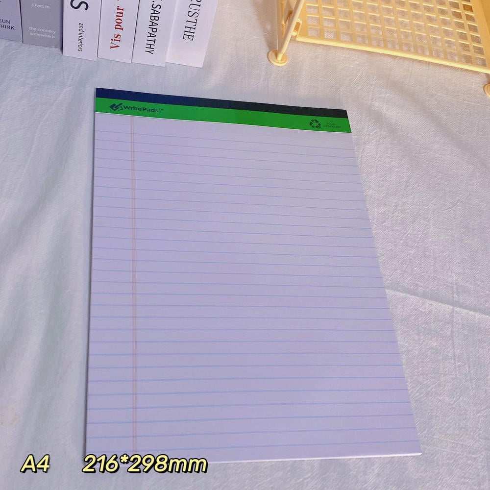 Singli Legal Pads Wide Ruled 4 Pack, Lined Note Pads Canany Yellow Paper Yellow Notepad 50
