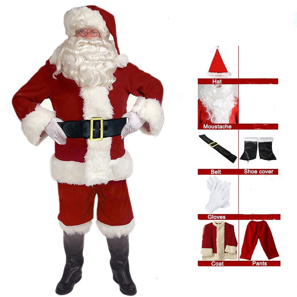 Singli Santa Claus Suit Costume Father Christmas Outfit Velvet Fancy singli-santa-claus-suit-costume-father-christmas-outfit-velvet-fancy