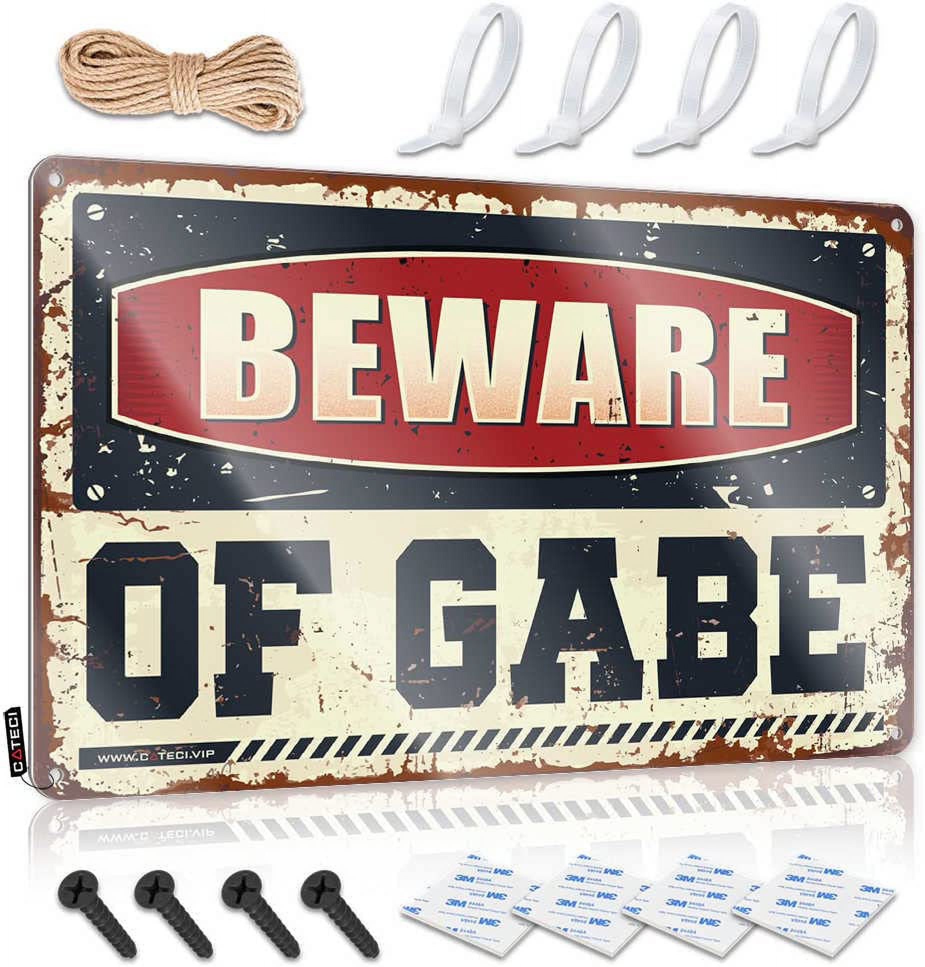 Singreal Funny Bar Decor Beware of Gabe Sign Retro Signs Kitchen Wall