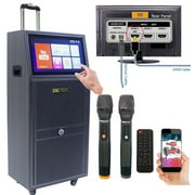Singtronic BT-999 HD المهنية المحمولة 1500 W قبل مكبر للصوت الكل في واحد نظام الكاريوكي، المدمج في 19 شاشة تعمل باللمس