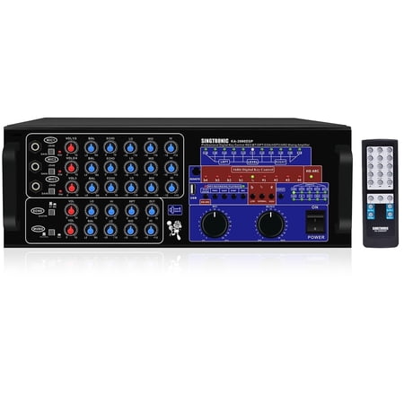 Singtronic KA-2000DSP Professional DJ/KJ 3000W Mixing Amplifier, Karaoke Mixer, HDMI-Arc, Optical & Recording