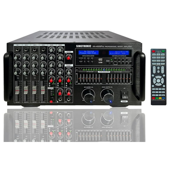 Singtronic KA-4000Pro Professional DJ/KJ Karaoke Amplifier with Mixer, Built-in Slider, HDMI-Arc & Recording, 4000W