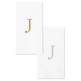 thumbnail image 1 of Singular Disposable Guest Towels - Monogram Hand Towels - Bathroom Paper Napkins - Gold "J" - 25 Count, 1 of 5