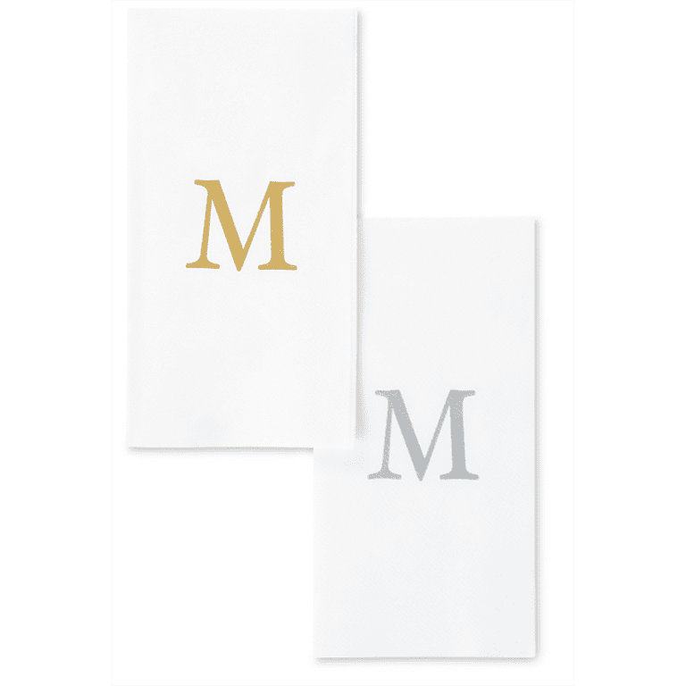 Singular Disposable Guest Towels Monogram Hand Towels Bathroom Paper Napkins Gold M 25 Count Walmart