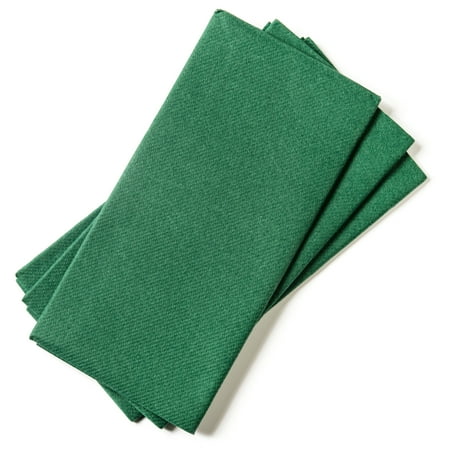 Singular Paper Napkins - Linen-Like Dinner Napkins - Everyday Table Napkins - 15.75" x 15.75" (50 Count Green)