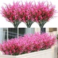 thumbnail image 1 of Sinhoon 10 Bundles Artificial Flowers Outdoors Fake Lavender Plants Indoor UV Resistant Plastic Faux Bouquets for Outdoor Home Garden Porch Decoration (Rose red), 1 of 6