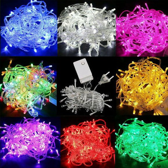 Sinhoon 100 LED String Lights Indoor Outdoor, White Christmas Lights Copper Wire, 8 Modes Waterproof Twinkle Fairy String Lights for Bedroom Wedding Decorations