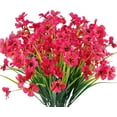 thumbnail image 1 of Sinhoon 12 Bundles Artificial Flowers Outdoor UV Resistant Fake Flowers No Fade Faux Plastic Plants Garden Porch Window Box Decorating (Red), 1 of 15